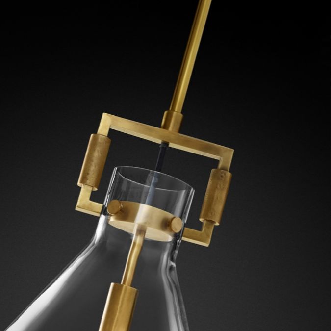 Stile industriale sospeso a sospensione vetro trasparente 1 testa a testa leggera per il ristorante Cafe