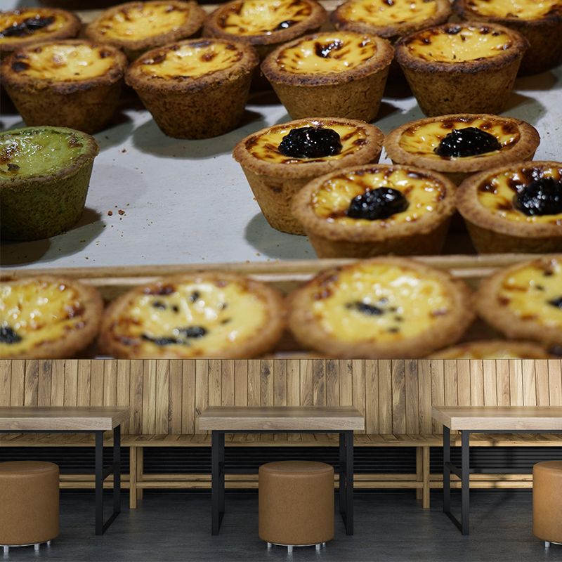 Modern Business Dessert Shop Murals Decor Egg-Tart Dessert Mural Wallpaper