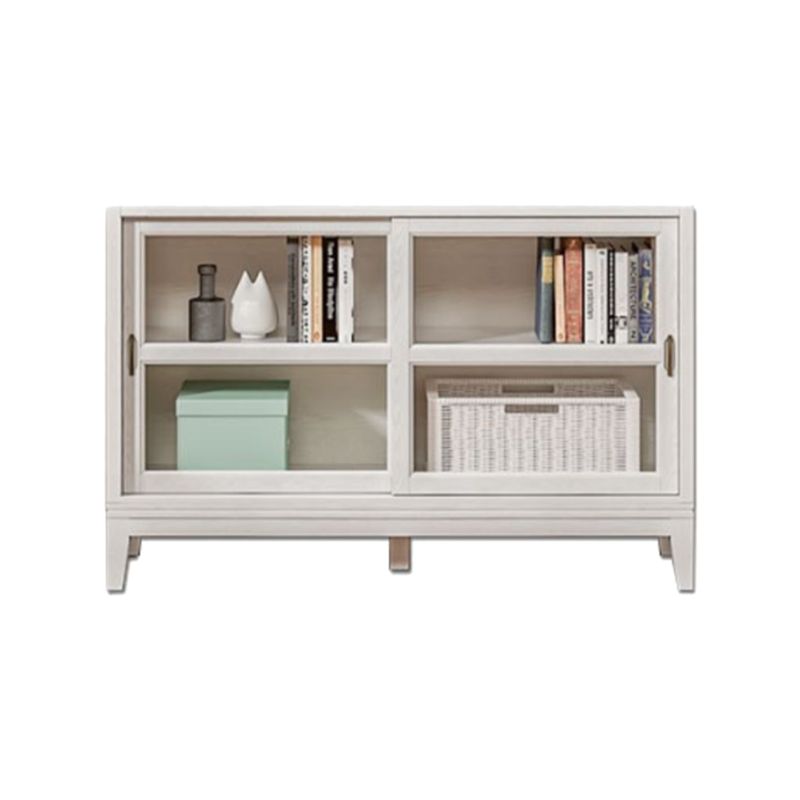 Closed Back Standard Bookshelf Wooden White Contemporary Bookcase