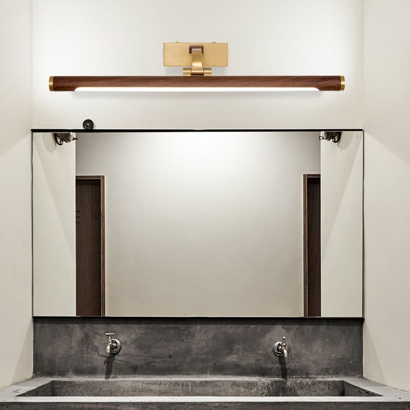 Contemporary Vanity Lights Wooden LED Wall Light Fixtures for Bathroom