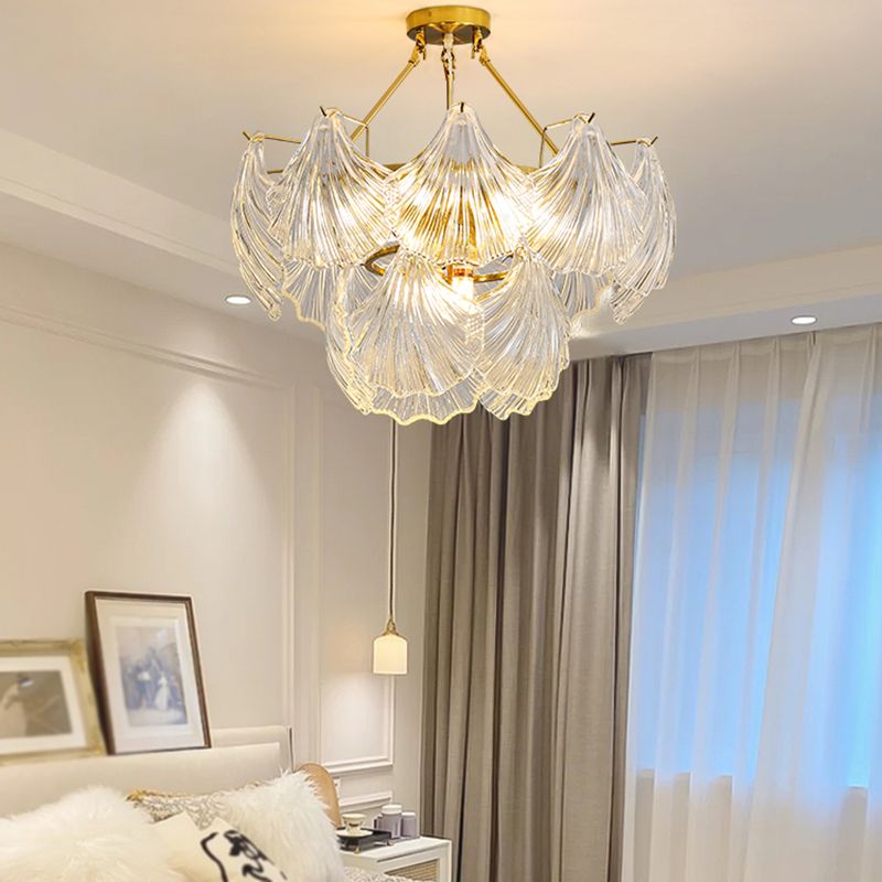 Luces colgantes de forma única luces de lámpara de vidrio de estilo contemporáneo en oro