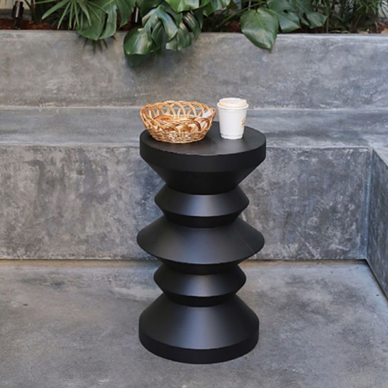 14" Wide Contemporary Corner Table Round Metal Black Side Table