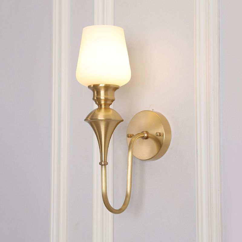 Cône en verre blanc applique Lumière