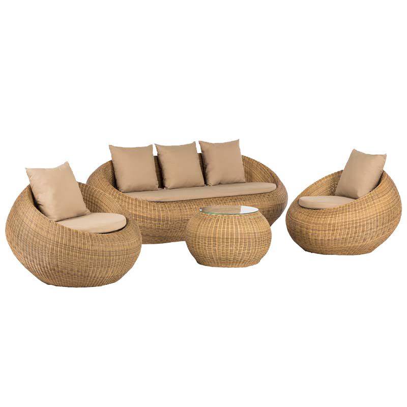 Outdoor Rattan Sofa Tropical Style Simple Leisure Patio Sofa