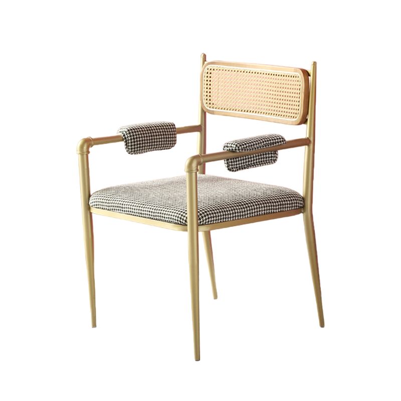 Sillas de comedor nórdicas con respaldo abierto, silla lateral para cocina con patas de metal