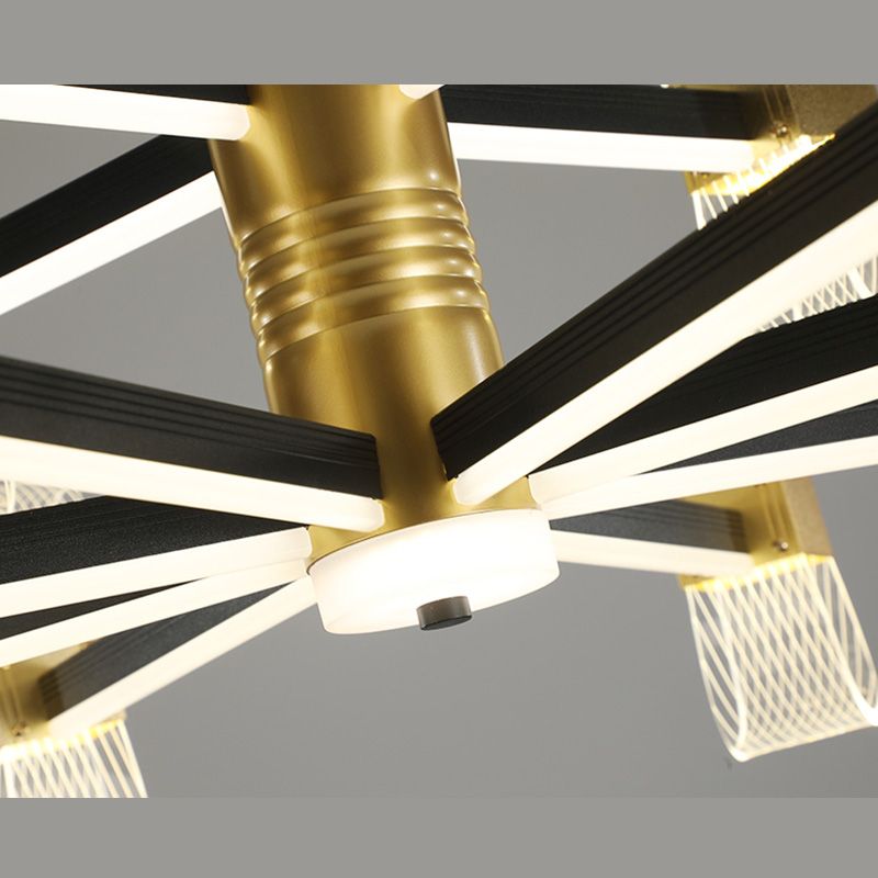 Modern LED Hanging Chandelier Clear Acrylic Shade for Living Room Dining Room