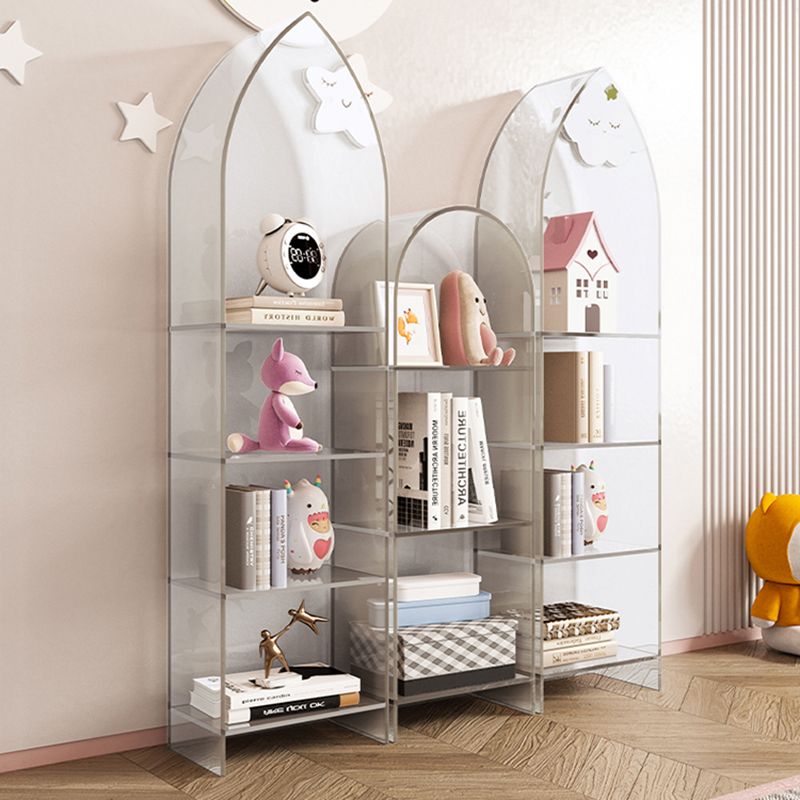 Modern Style Bookshelf Closed Back Standard Acrylic Bookcase with Shelves