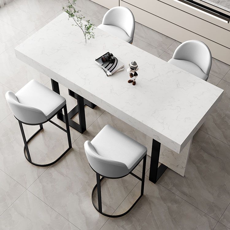 Indoor Modern Pub Dining Set 1/2/5 Pieces White Stone Top Bar Pub Table Set