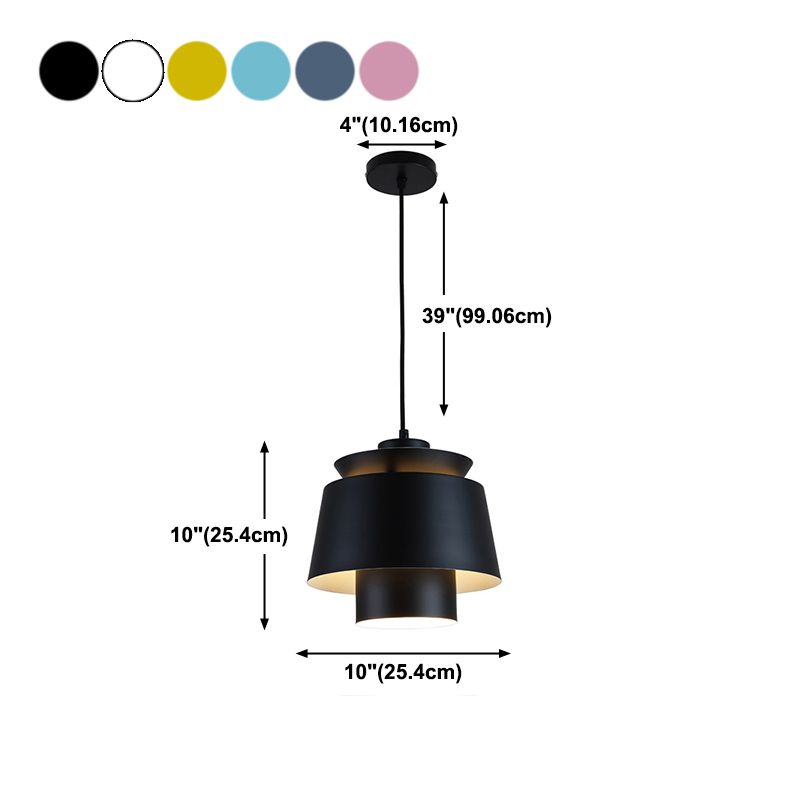 Luminaire pendant multicouche macaron aluminium 1 lampe à chute