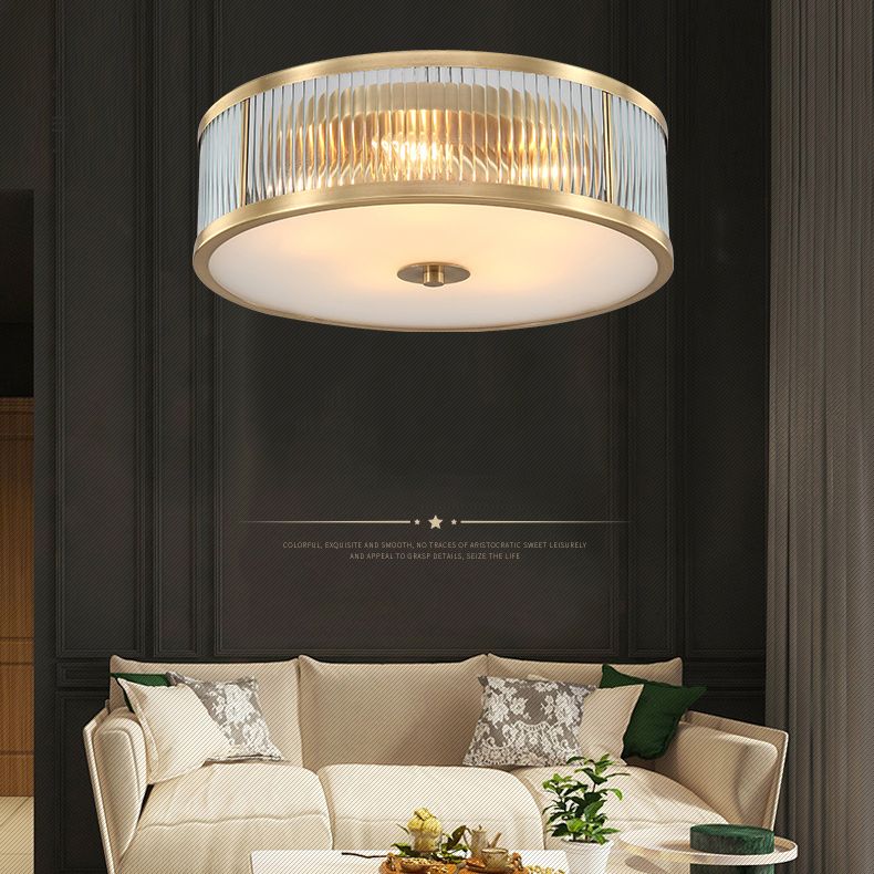 Glass Drum Flush Mount Ceiling Light Fixture Traditional Bedroom Flush Mount Lighting Fixtures