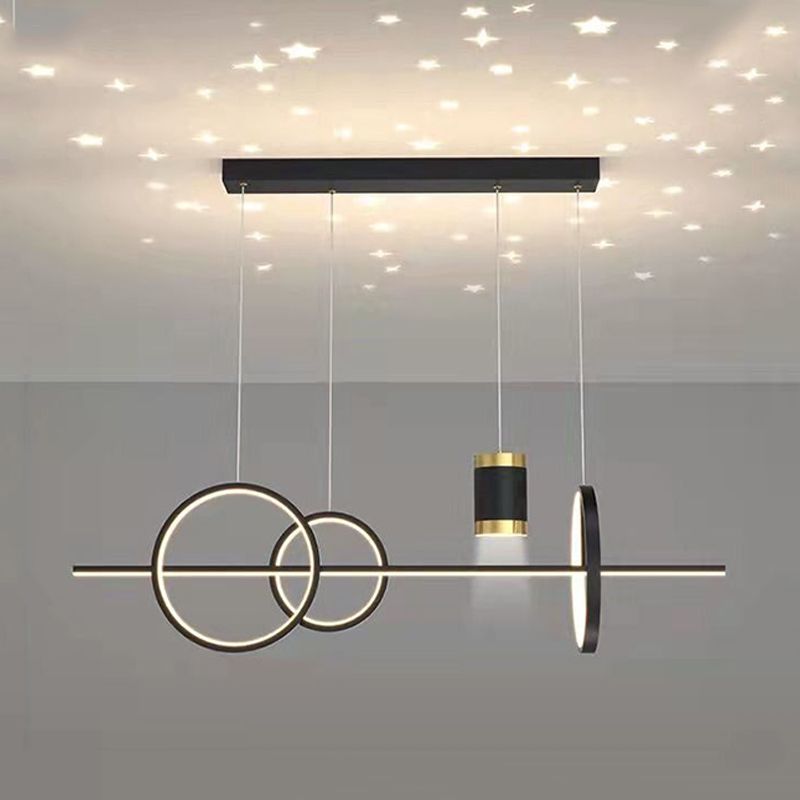 Contemporary Style Linear Shape Island Lighting Ideas Metal Island Pendants