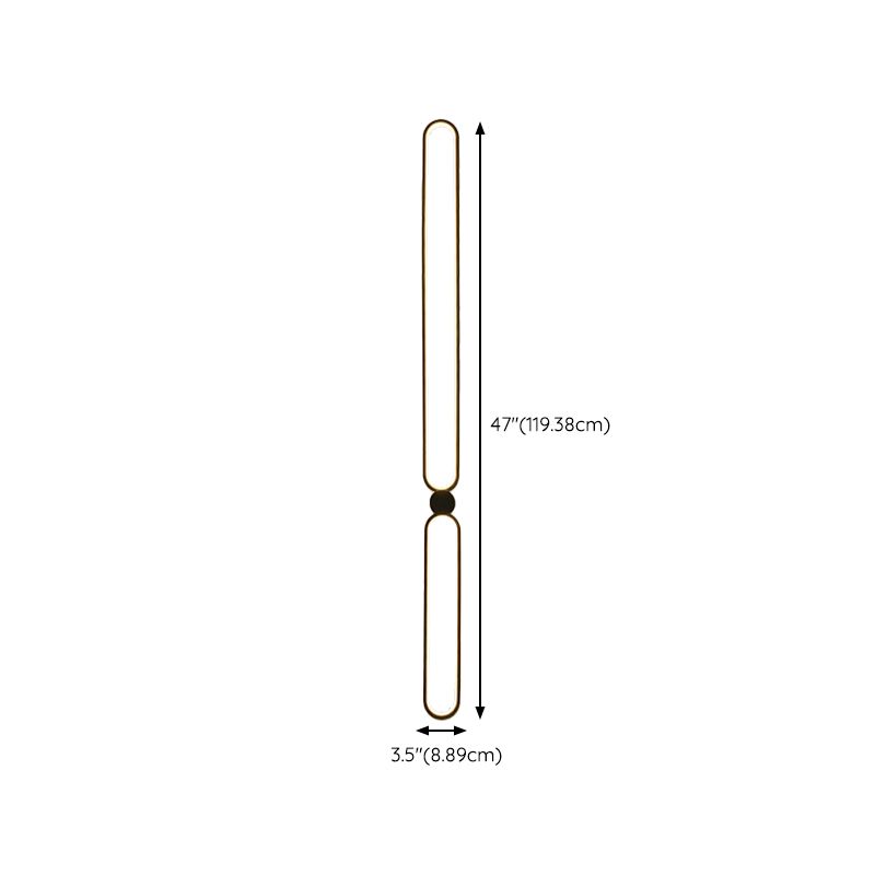 Linear Shape Metal Wall Mount Light Modern Style 2-Lights Wall Light Sconce in Black