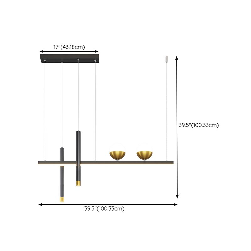 Modern Hanging Ceiling Light 5 Light Pendant Lighting Fixtures in Black Finish