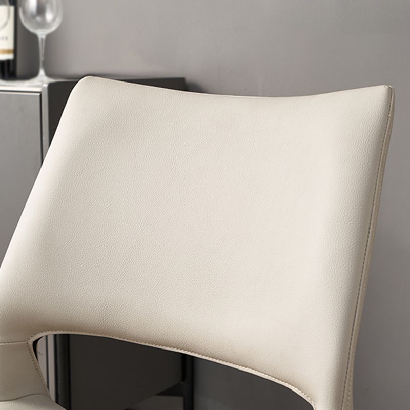 Chaise d'appoint de restaurant en cuir moderne, finition mate, chaise de salle à manger à dossier ouvert (Ensemble de 2)