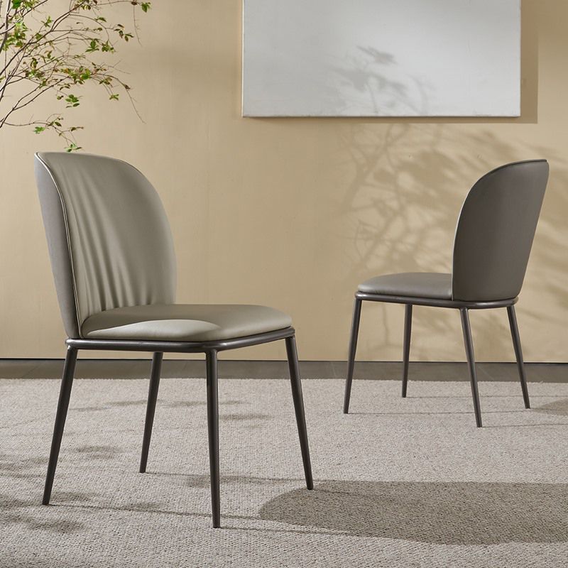 Contemporary Dining Chair Armless Dining Chairs with Metal Legs for Kitchen