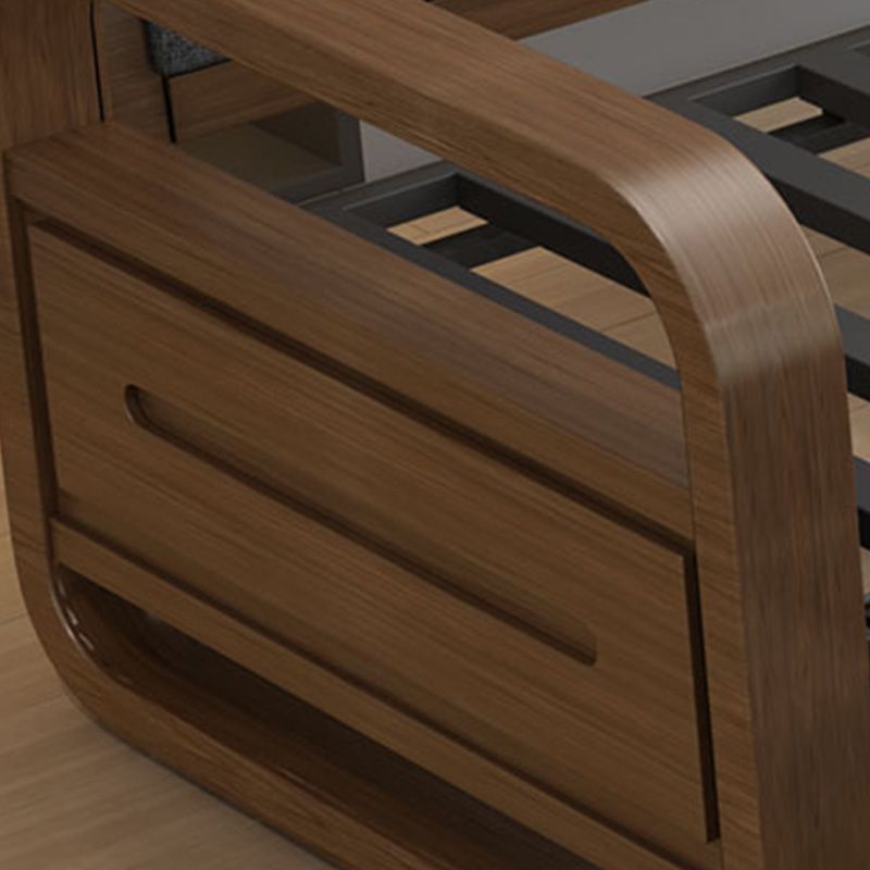 Contemporary Square Arms Sofa Bed Fabric Sleeper Sofa in Gray