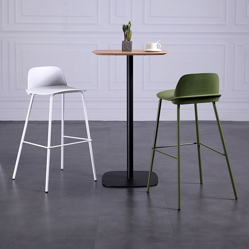 Industrial Style Bar-stool Rectangle PP Seat Counter Stool for Kitchen Bar