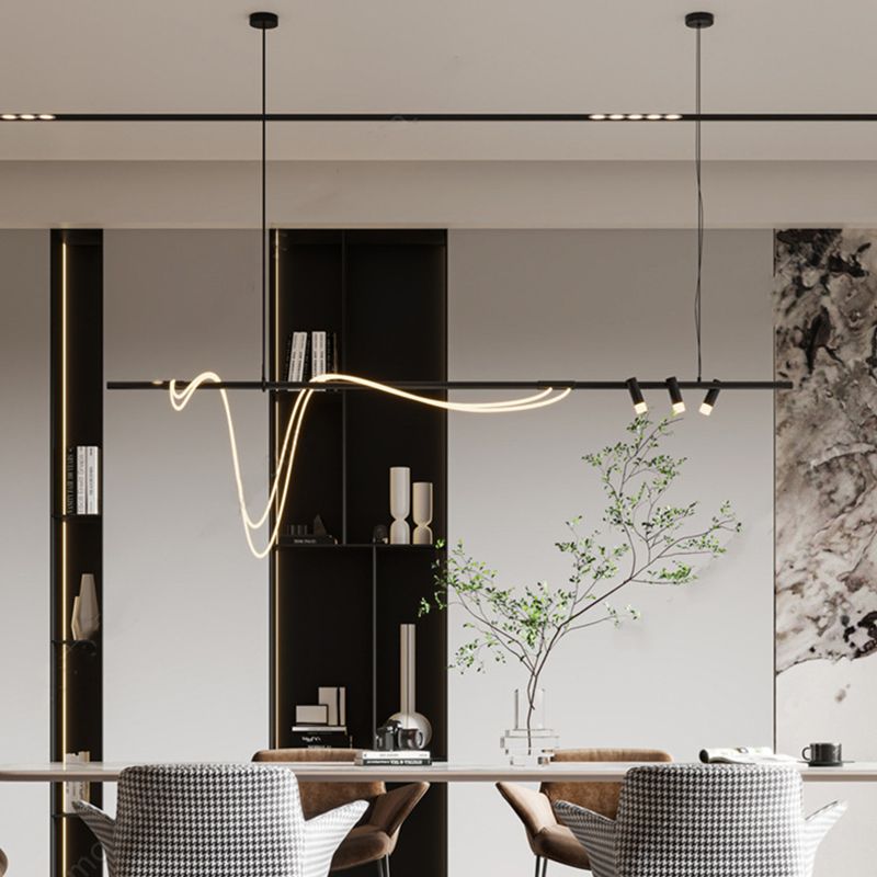 Modern Pendant Lighting Fixtures 5 Lights Island Light Fixture for Dining Room