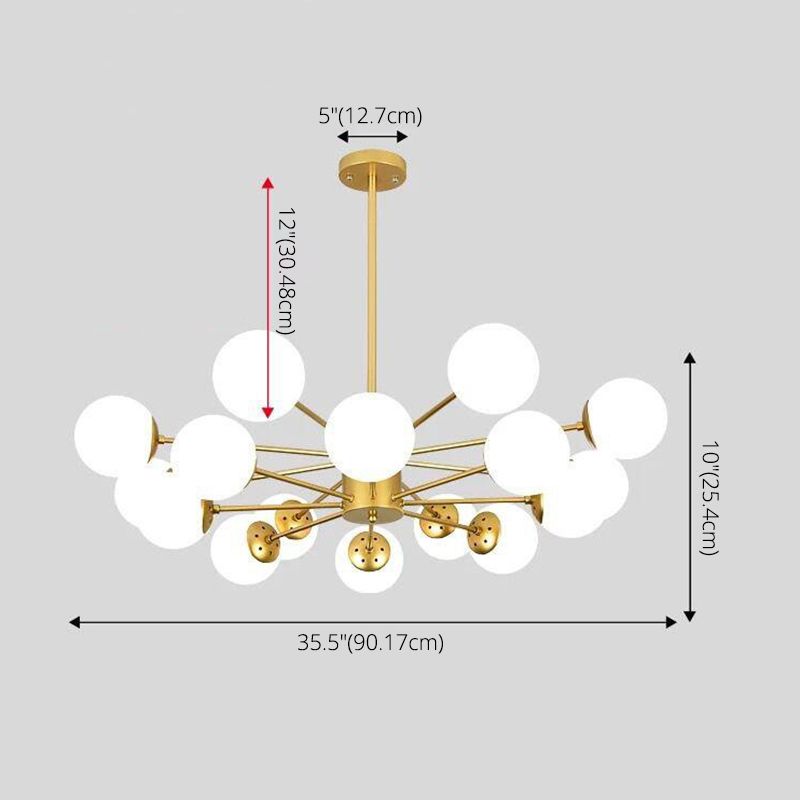 Glass Global Multi Pendant Light Contemporary Style Chandelier Lighting Fixture for Living Room