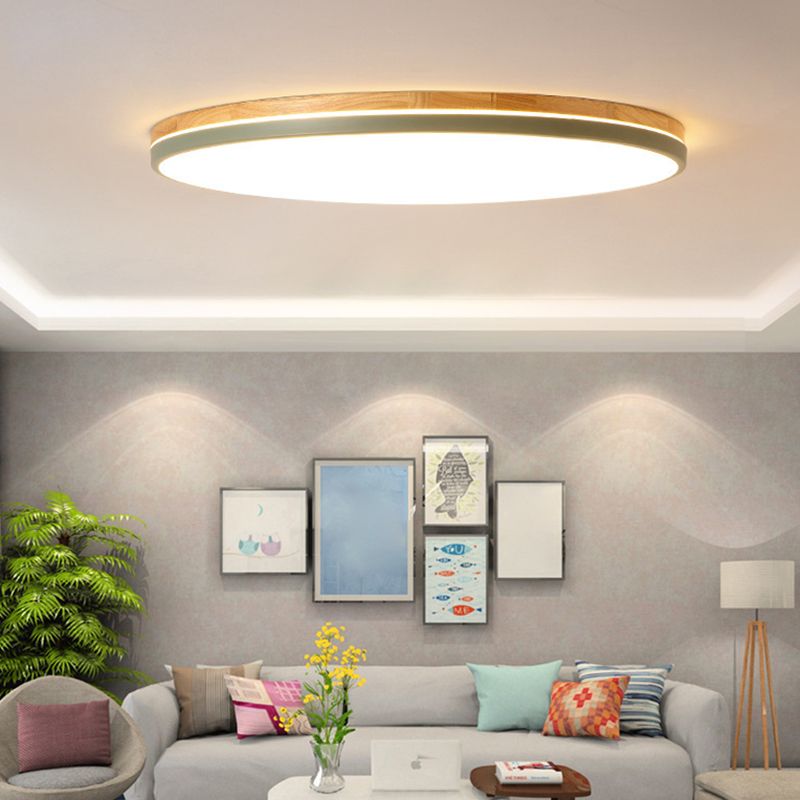 Ultrathin Round Hallway Flush Light Fixture Acrylic LED Macaron Ceiling Mounted Lamp