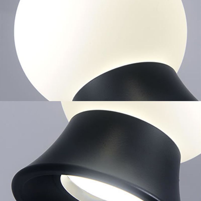 Mini Ball LED Coste Simplicidad White Glass 1 Bulbo Cena colgando Luz en negro