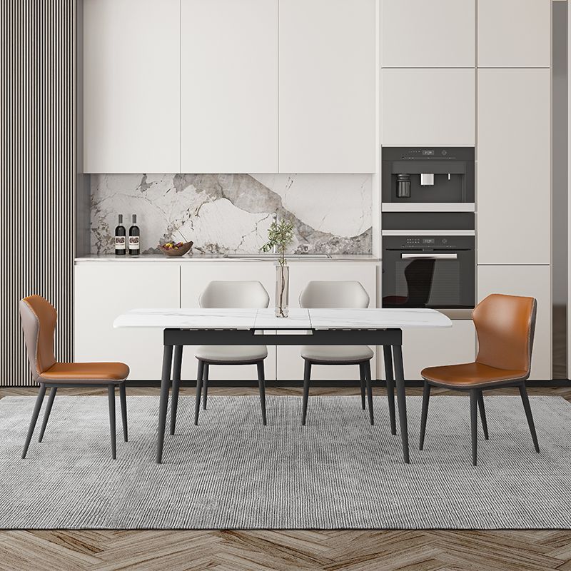 Modern Rectangle Stone Dining Table Set 1/4/5/7 Pieces Dining Set for Home Use