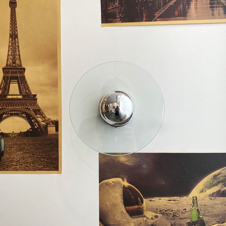 Circle Sconce Light Fixture Contemporary-Style Glass Clear Wall Lighting Fixture