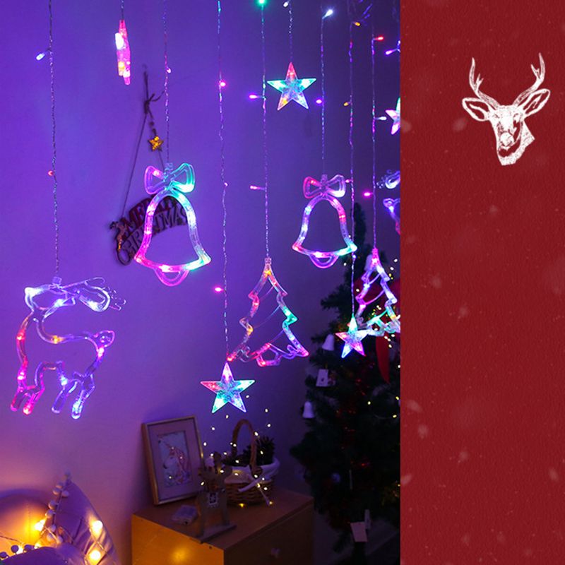 Christmas Tree and Deer Starry Light Strip Nordic Plastic Clear LED String Light for Bedroom