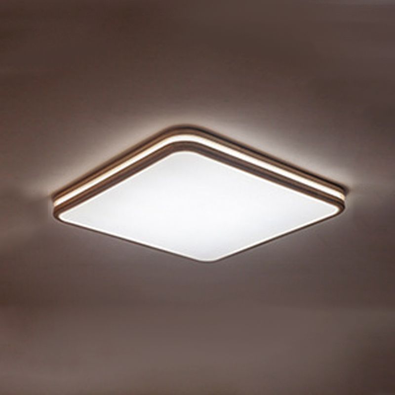 Geometry Shape LED Ceiling Lamp Modern Wood 1 Light Flush Mount for Dining Room Aisle