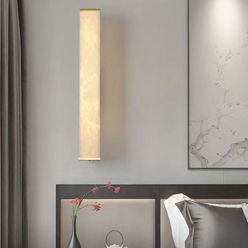 Contemporary Style Copper Wall Light Geometric Shape Wall Lamp for Living Room