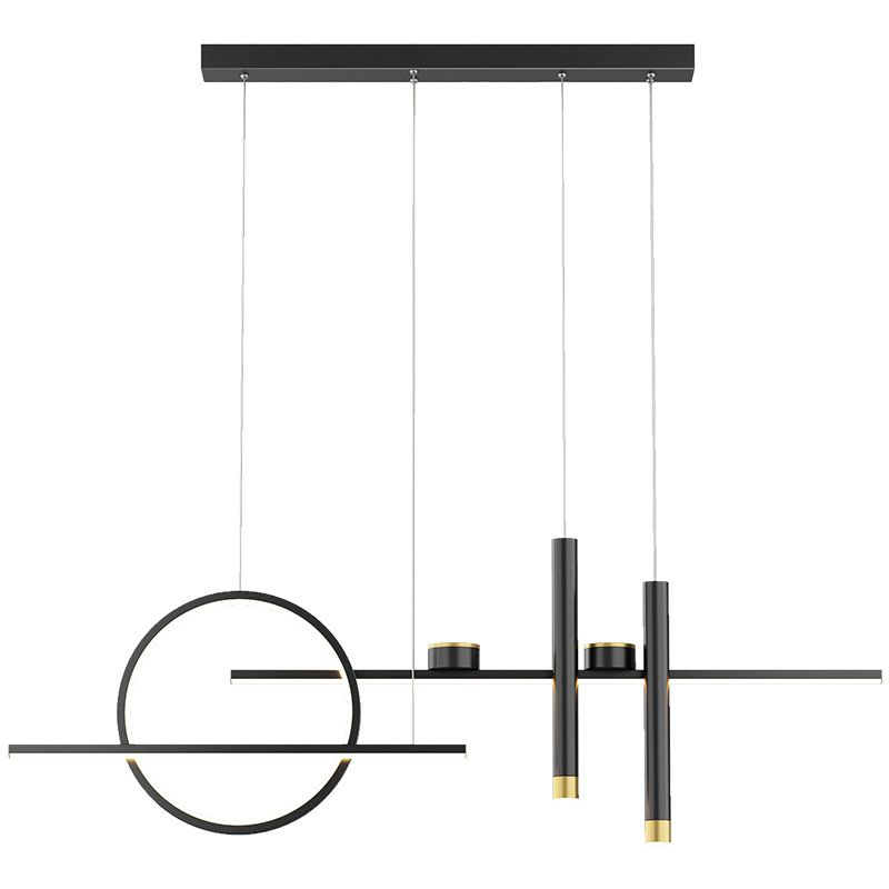 Moderne geometrie Island Lichtarmaturen Multi-hoofd restaurant Hangende lamp met Spotlight