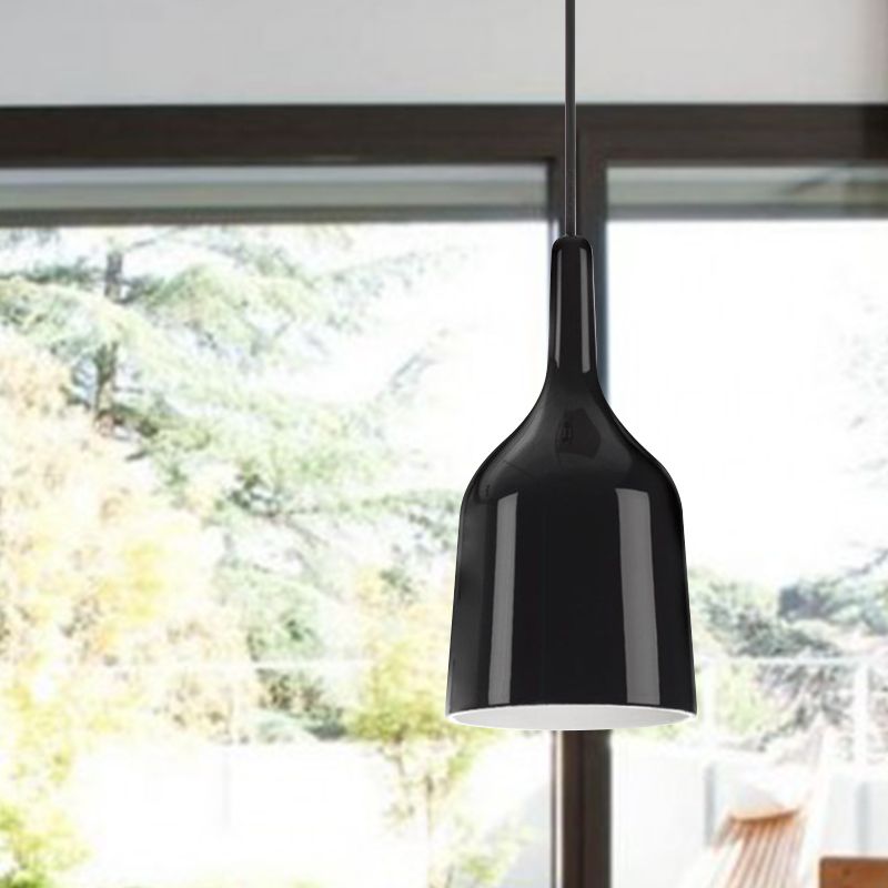 6 "/8" /10.5 "Iluminación de colgante de ancho de ancho Metal moderno 1 Luz de techo de color negro/blanco/blanco.