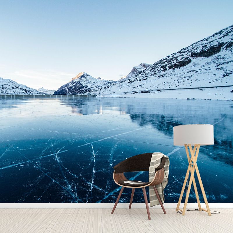 Modern Mountain Wall Mural Decal Moisture Resistant Sitting Room Wall Decor