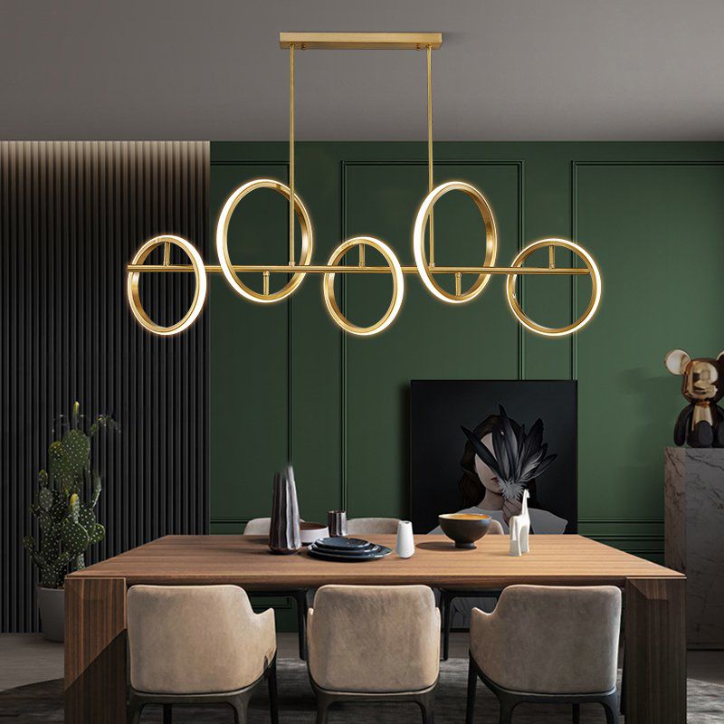 Circle Chandelier Light Fixtures Contemporary Metal Pendant Lights for Kitchen Island