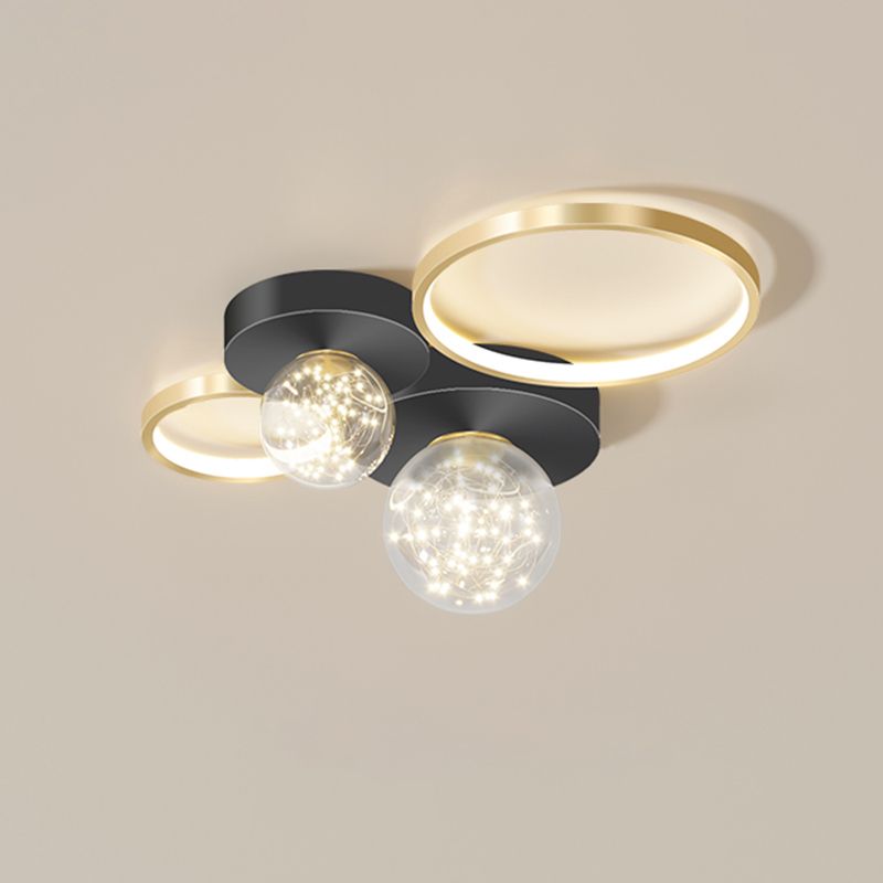 New Modern LED Metal Flush Light Black Flush Mount Ceiling Light for Living Room