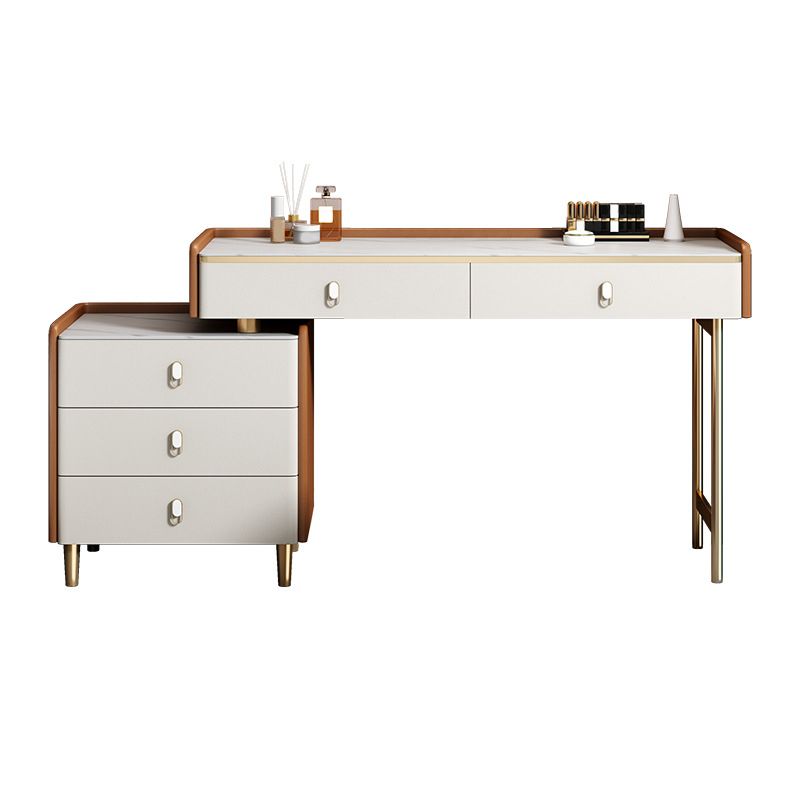 Luxurious Stone Top Dressing Table Bedroom Make-up Vanity in Orange