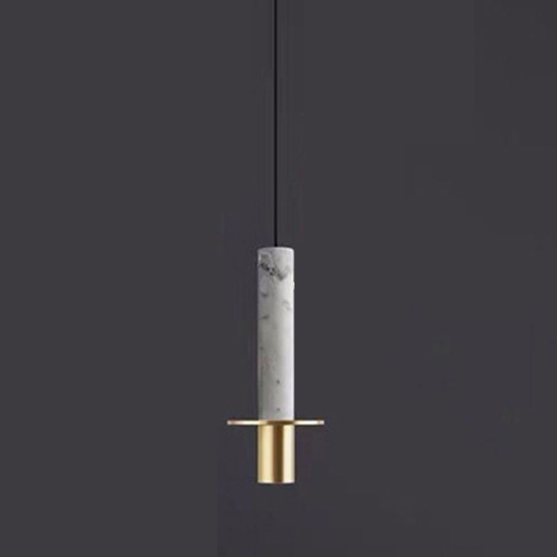 Terrazzo buisvormige hanglampverlichting eenvoud led hangend licht voor eetkamer