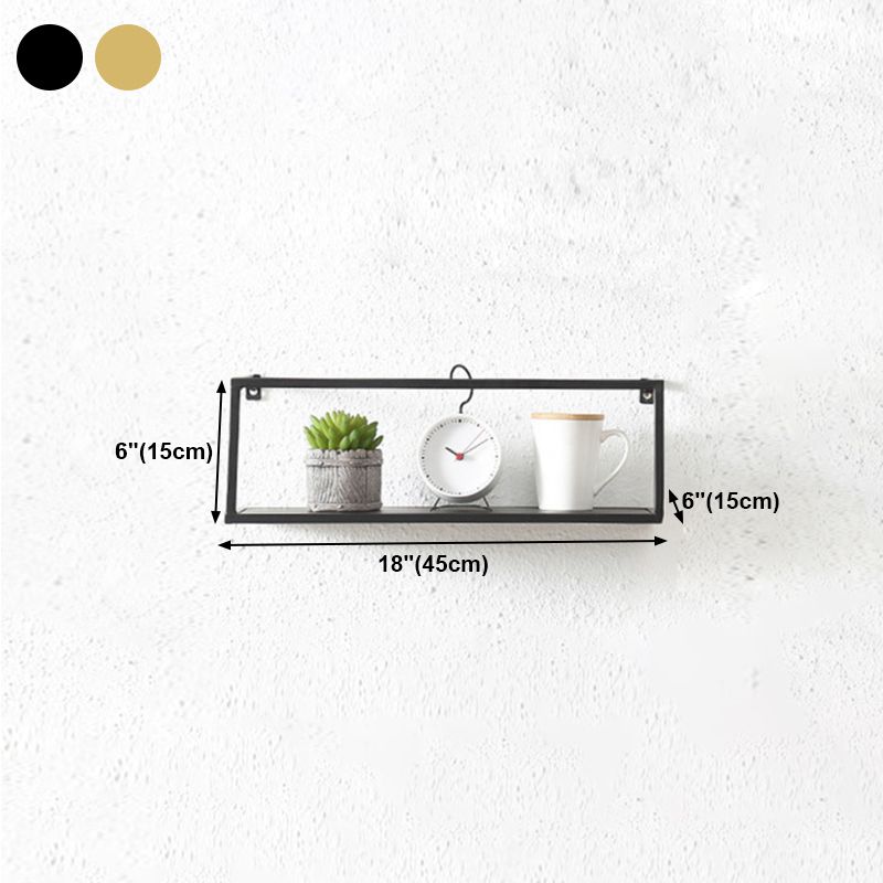 Industrial Style Metal Bookcase Wall Mounted Rectangular Shelves