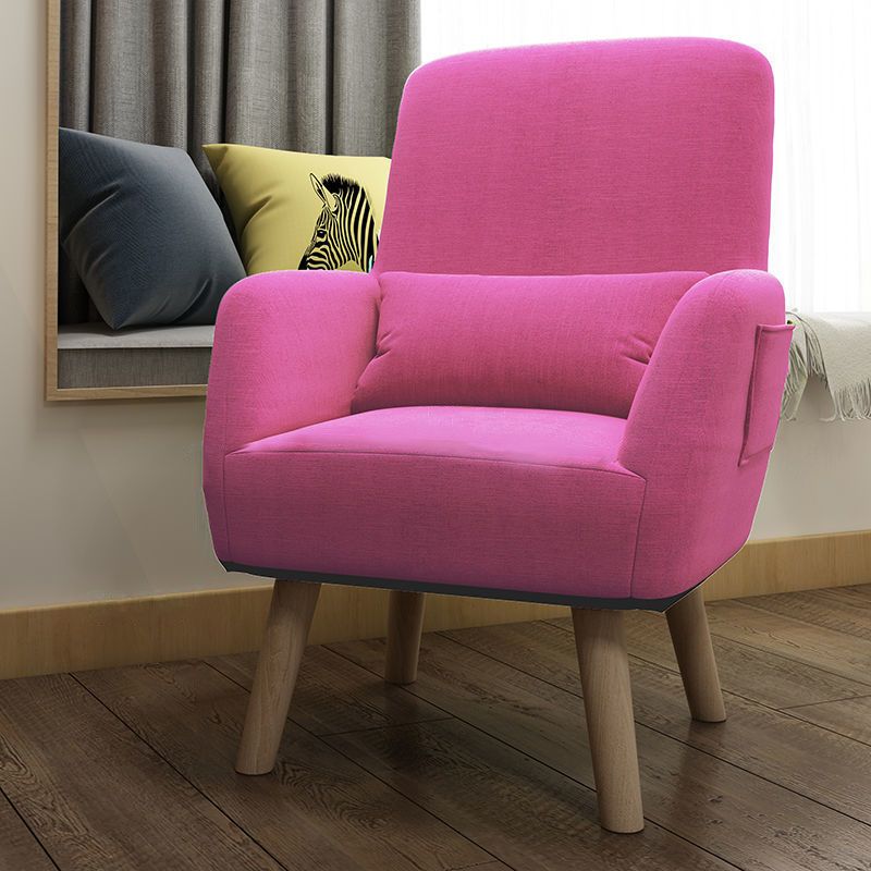 Contemporary Accent Armchair Modern Cotton Blend Accent Chair with Pillow