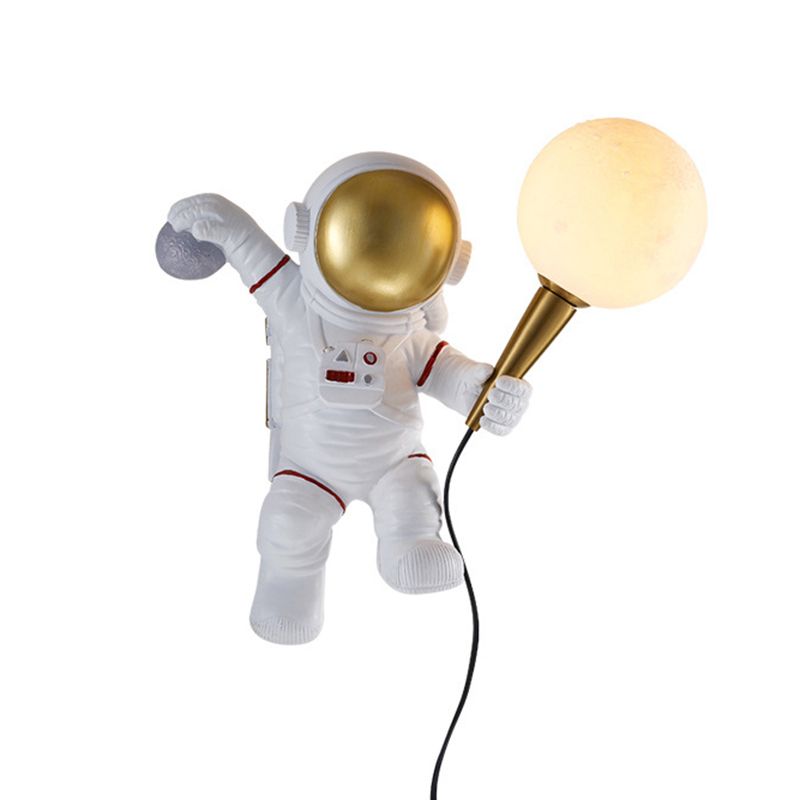 Astronaut Modelado de luces de matriz esféricas Resina creativa 1 luz sonces