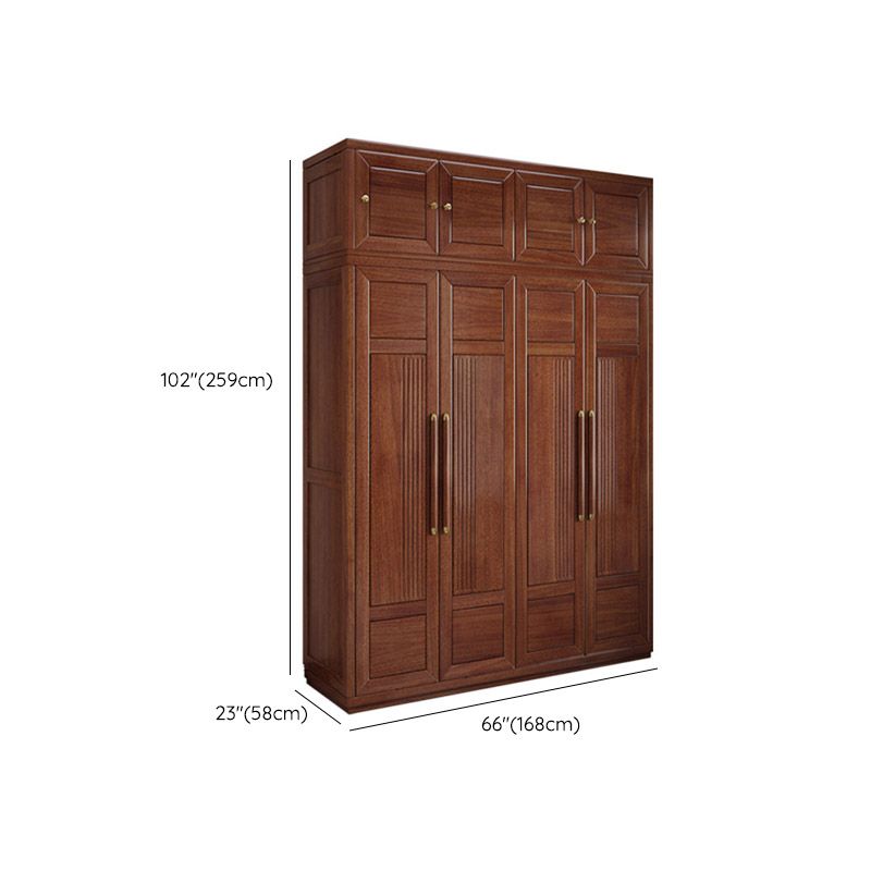Contemporary Style Wardrobe Armoire Wood Wardrobe Closet with Doors and Drawer