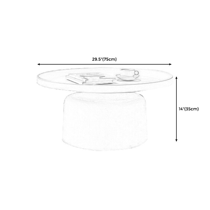 Black/White Pedestal Coffee Table Modern Marble Cocktail Table for Room