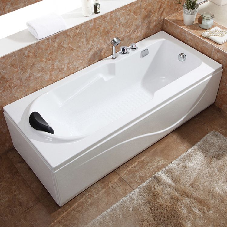 Soaking Bathtub Antique Finish Rectangular Acrylic Back to Wall Bath Tub