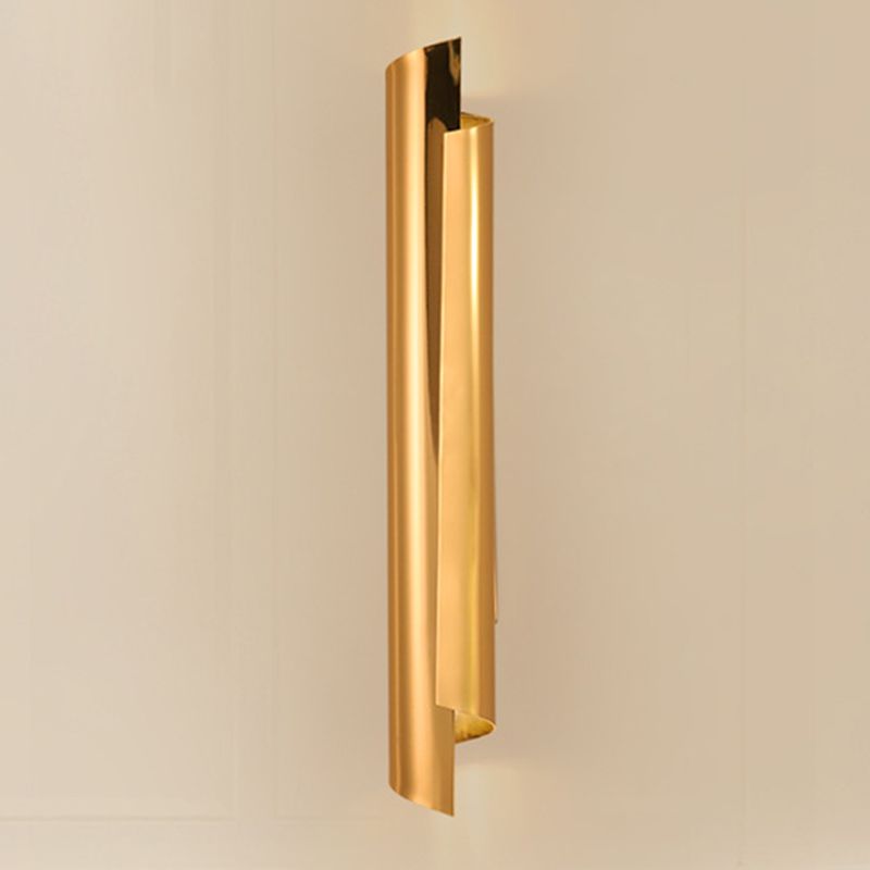 Lámpara de pared curva de pared Simplicidad posmoderna Lámpara de montaje de pared de acero inoxidable para sala de estar
