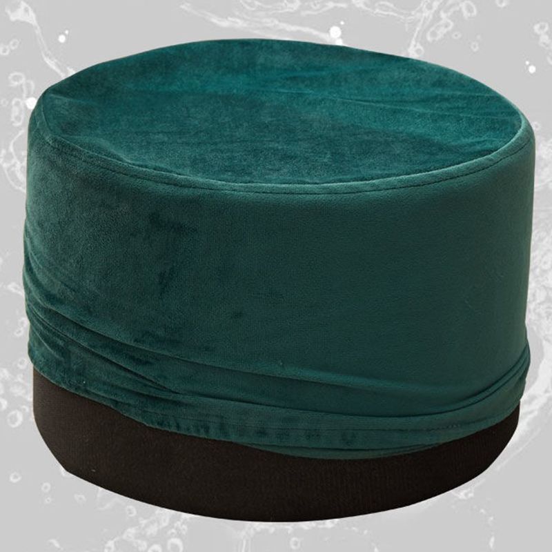 Mildew Resistant Ottoman Pure Color Modern Upholstered Velvet Round Ottoman