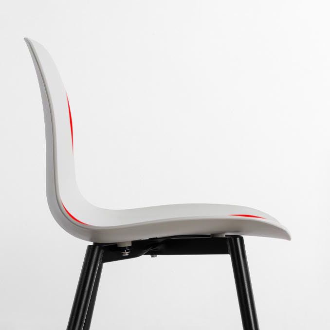 Sedia da casa per la casa contemporanea gambe in metallo sedia da pranzo in plastica (set di 4)