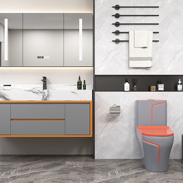 Traditional Flush Toilet Floor Mount One-Piece Toilet with Slow Close Seat