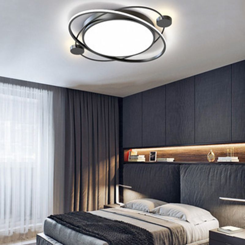 Wrap-around Line Design Rund LED Deckenleuchte 19.5 " Weiche Nordische Style Flush Mount Lamp für Schlafzimmer