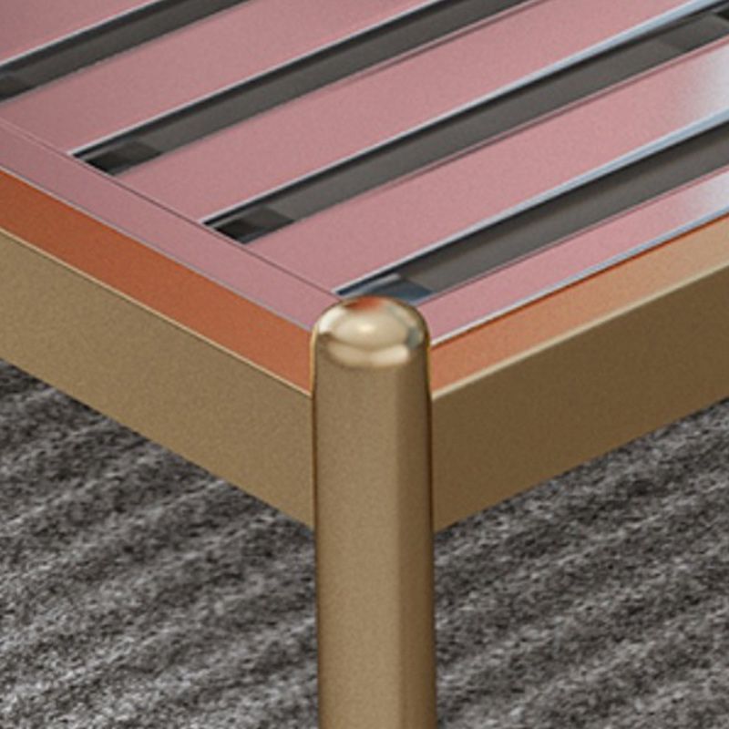 Metal Bed Frame in Stainless Steel 40.16" H Open-Frame Bed with Headboard