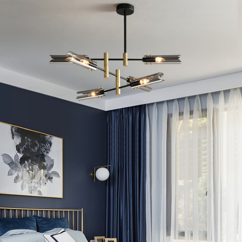 Contemporary Gold Black Iron Hanging Chandelier Ceiling Hanging Light Fixture